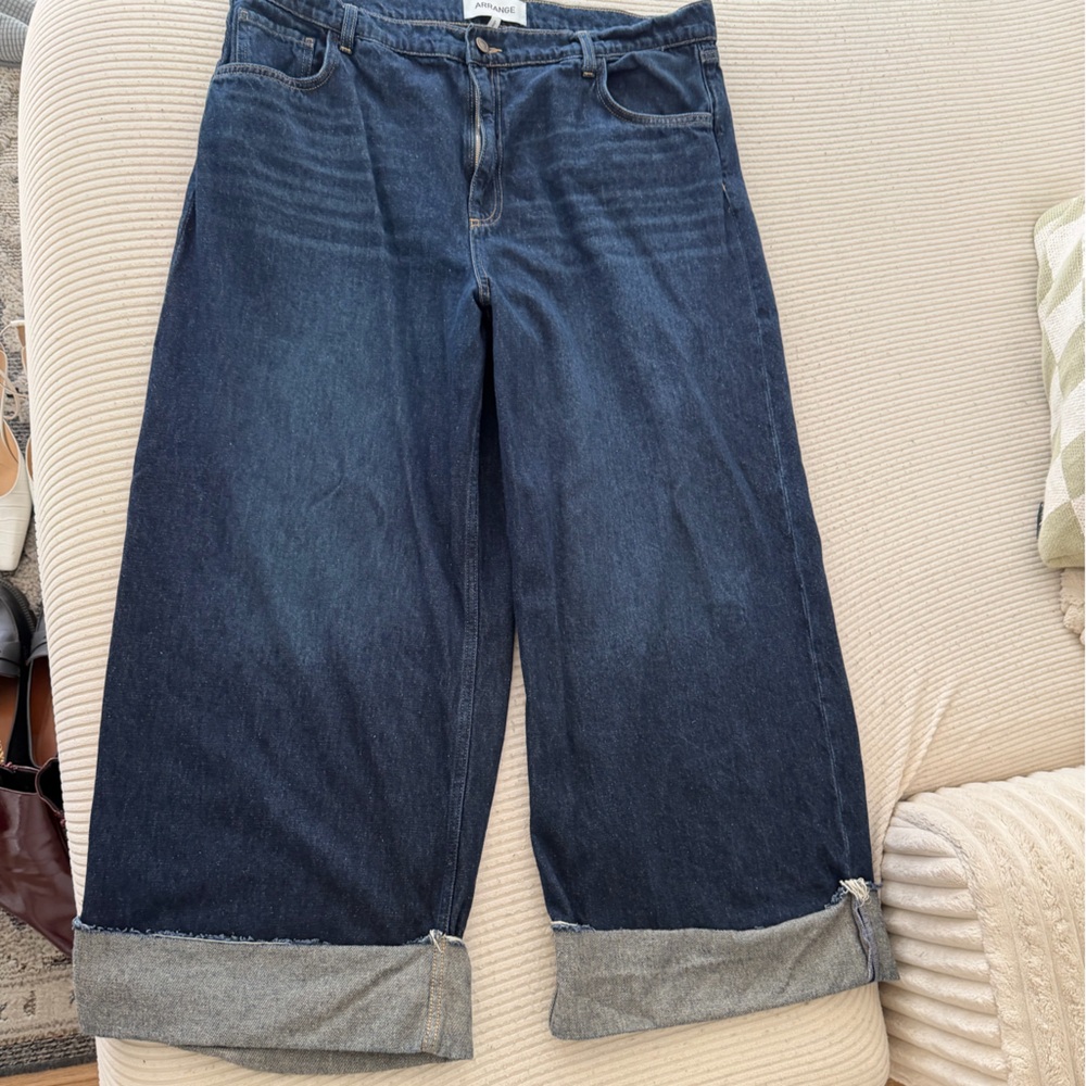 Women's Straight Leg Dark Blue Jeans